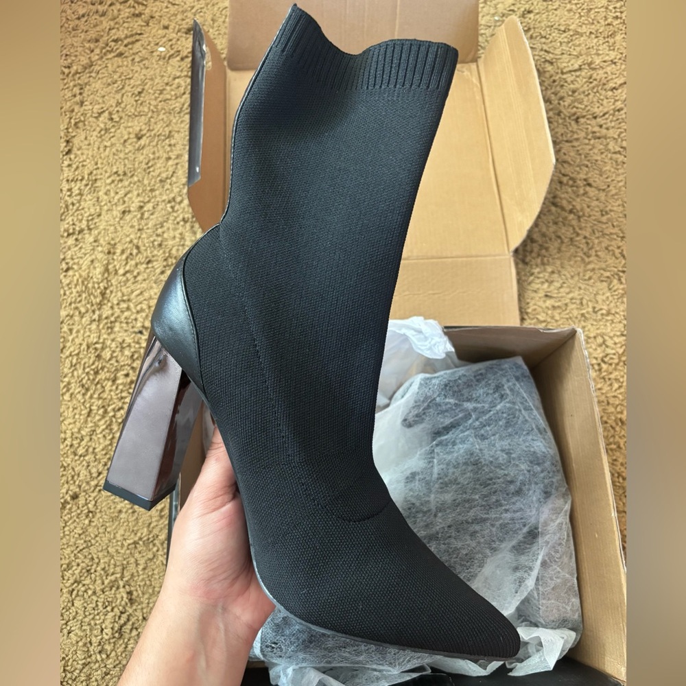 Fashion Nova Black Heeled Boots